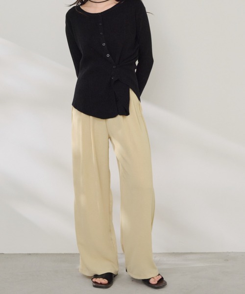Shelly island（シェリーアイランド）の「上品見えイージーパンツ（その他パンツ・レディース・イエロー/ブラック/グレー/ベージュ・FREE）」の4枚目の写真