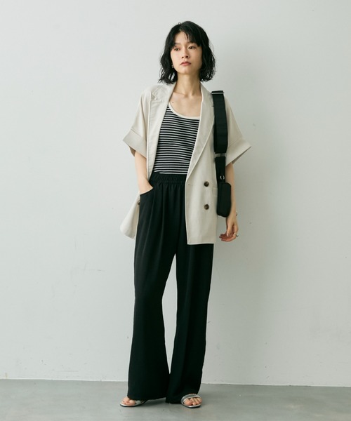 Shelly island（シェリーアイランド）の「上品見えイージーパンツ（その他パンツ・レディース・イエロー/ブラック/グレー/ベージュ・FREE）」の5枚目の写真