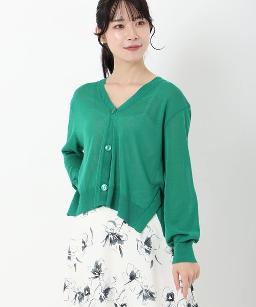 STRAWBERRY-FIELDS(ストロベリーフィールズ)の「サラコットン_コットンアセテートカーディガン(カーディガン/ボレロ・レディース・グリーン/マスタード/ブラック・2)」の3枚目の写真