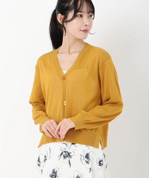 STRAWBERRY-FIELDS(ストロベリーフィールズ)の「サラコットン_コットンアセテートカーディガン(カーディガン/ボレロ・レディース・グリーン/マスタード/ブラック・2)」の1枚目の写真