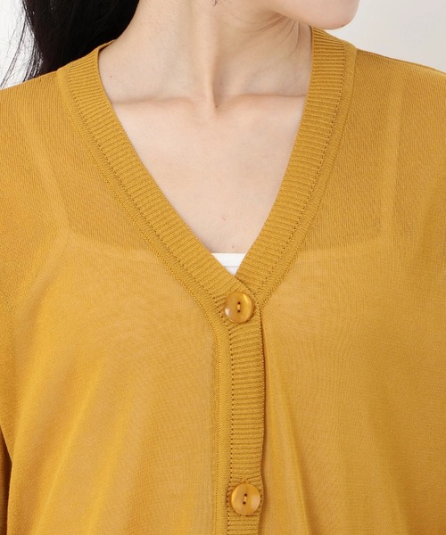 STRAWBERRY-FIELDS(ストロベリーフィールズ)の「サラコットン_コットンアセテートカーディガン(カーディガン/ボレロ・レディース・グリーン/マスタード/ブラック・2)」の12枚目の写真