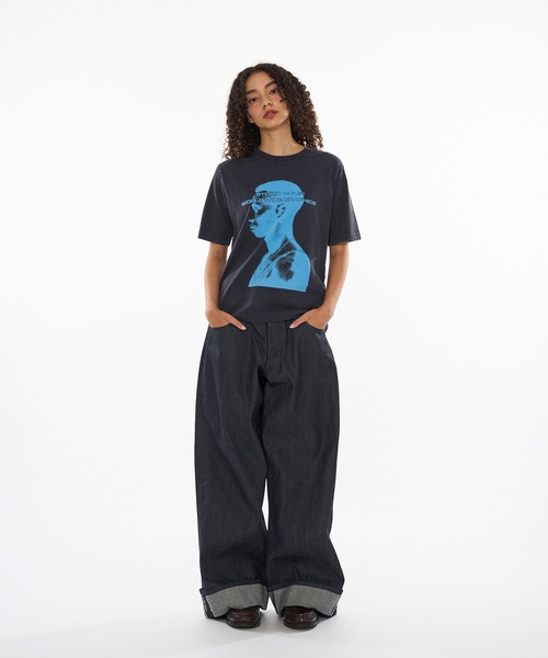 wish for ever ストライプデニム WISH FOR EVER｜ウィッシュフォーエバーのデニムパンツ（ストライプ柄