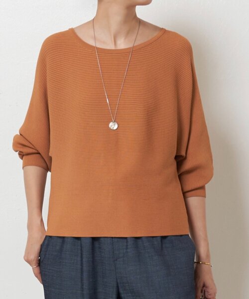 美品୨୧BEARDSLEY ビアズリー 後ろパールニット 半袖ニット 後ろパールニット(ニット/セーター)|BEARDSLEY(ビアズリー