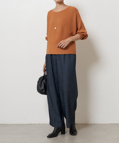 美品୨୧BEARDSLEY ビアズリー 後ろパールニット　半袖ニット 後ろパールニット（ニット/セーター）｜BEARDSLEY（ビアズリー