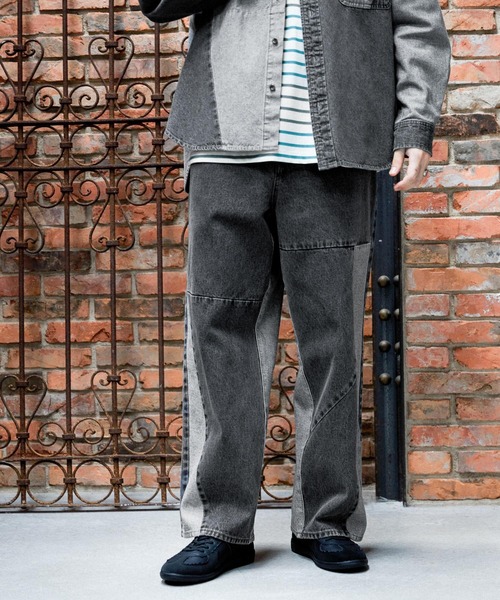 パッチワークデニムパンツ【niko and JEANS 2025AW】（デニム