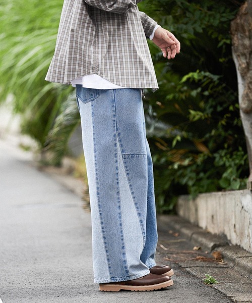 niko and（ニコアンド）の「パッチワークデニムパンツ【niko and