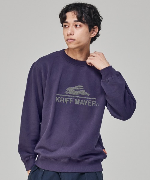 KRIFF MAYER（クリフメイヤー）の「サガラ刺繍裏起毛クルー(ロゴ)（スウェット・メンズ・ナチュラル/グレー/ブラウン/レッド/グリーン/カラフル/チャコール/パープル・MEDIUM/X-LARGE/LARGE）」の6枚目の写真