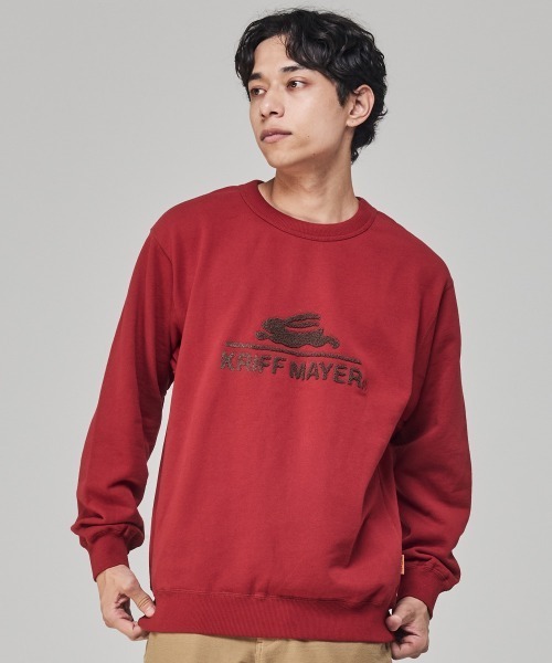 KRIFF MAYER（クリフメイヤー）の「サガラ刺繍裏起毛クルー(ロゴ)（スウェット・メンズ・ナチュラル/グレー/ブラウン/レッド/グリーン/カラフル/チャコール/パープル・MEDIUM/X-LARGE/LARGE）」の7枚目の写真