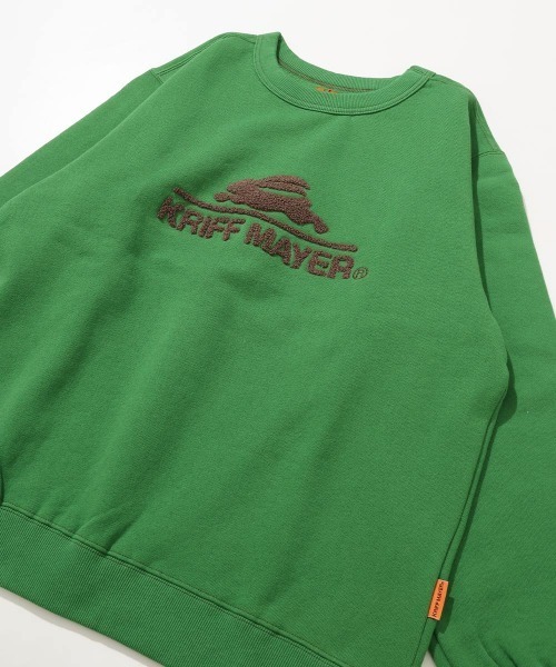 KRIFF MAYER（クリフメイヤー）の「サガラ刺繍裏起毛クルー(ロゴ)（スウェット・メンズ・ナチュラル/グレー/ブラウン/レッド/グリーン/カラフル/チャコール/パープル・MEDIUM/X-LARGE/LARGE）」の5枚目の写真