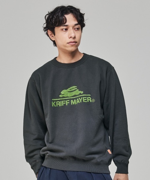 KRIFF MAYER（クリフメイヤー）の「サガラ刺繍裏起毛クルー(ロゴ)（スウェット・メンズ・ナチュラル/グレー/ブラウン/レッド/グリーン/カラフル/チャコール/パープル・MEDIUM/X-LARGE/LARGE）」の9枚目の写真