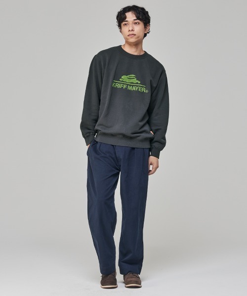 KRIFF MAYER（クリフメイヤー）の「サガラ刺繍裏起毛クルー(ロゴ)（スウェット・メンズ・ナチュラル/グレー/ブラウン/レッド/グリーン/カラフル/チャコール/パープル・MEDIUM/X-LARGE/LARGE）」の10枚目の写真