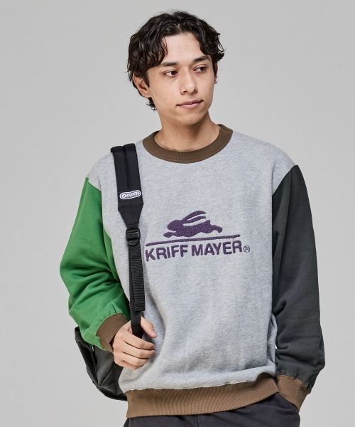 KRIFF MAYER（クリフメイヤー）の「サガラ刺繍裏起毛クルー(ロゴ)（スウェット・メンズ・ナチュラル/グレー/ブラウン/レッド/グリーン/カラフル/チャコール/パープル・MEDIUM/X-LARGE/LARGE）」の13枚目の写真