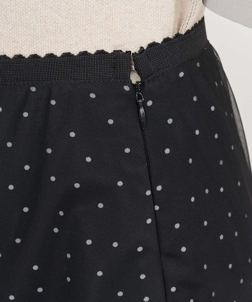 ROYAL PARTY（ロイヤルパーティー）の「チュールレイヤードドットタイトスカート（スカート・レディース・オフホワイト/ブラック・FREE）」の9枚目の写真