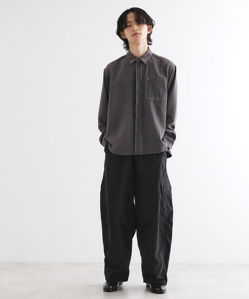 tk.TAKEO KIKUCHI（ティーケータケオキクチ）の「ビンテージフィブリルライクシャツ（シャツ/ブラウス・メンズ・ライトベージュ/サックスブルー/スミクロ・03/02）」の11枚目の写真