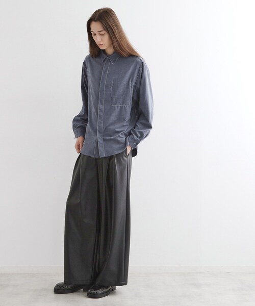 tk.TAKEO KIKUCHI（ティーケータケオキクチ）の「ビンテージフィブリルライクシャツ（シャツ/ブラウス・メンズ・ライトベージュ/サックスブルー/スミクロ・03/02）」の19枚目の写真