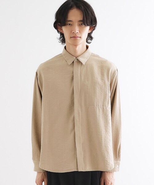 tk.TAKEO KIKUCHI（ティーケータケオキクチ）の「ビンテージフィブリルライクシャツ（シャツ/ブラウス・メンズ・ライトベージュ/サックスブルー/スミクロ・03/02）」の21枚目の写真