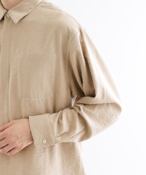 tk.TAKEO KIKUCHI（ティーケータケオキクチ）の「ビンテージフィブリルライクシャツ（シャツ/ブラウス・メンズ・ライトベージュ/サックスブルー/スミクロ・03/02）」の5枚目の写真