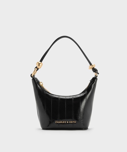 CHARLES & KEITH(チャールズ & キース)の「Augustine オーガスティン マイクロバッグ(ハンドバッグ・レディース・ブラック/クリーム/シルバー・XXS)」の2枚目の写真