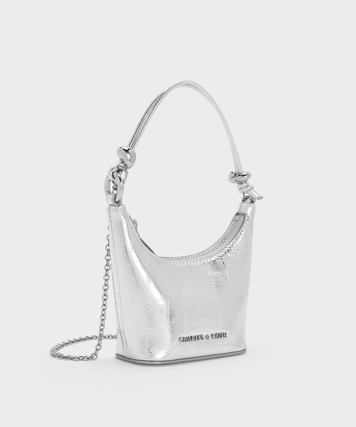 CHARLES & KEITH(チャールズ & キース)の「Augustine オーガスティン マイクロバッグ(ハンドバッグ・レディース・ブラック/クリーム/シルバー・XXS)」の15枚目の写真