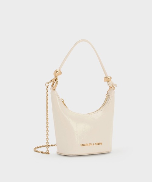 CHARLES & KEITH(チャールズ & キース)の「Augustine オーガスティン マイクロバッグ(ハンドバッグ・レディース・ブラック/クリーム/シルバー・XXS)」の8枚目の写真
