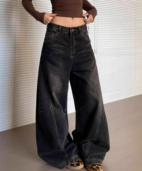 REBALANCE(リバランス)の「ワイドデニムパンツ(デニムパンツ・レディース・A・MEDIUM/LARGE/X-LARGE)」の4枚目の写真