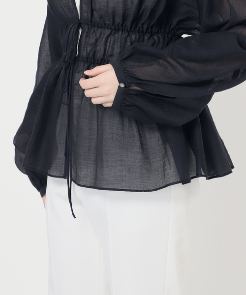 追加》【洗える】シアー楊柳ギャザーブラウス 2（シャツ