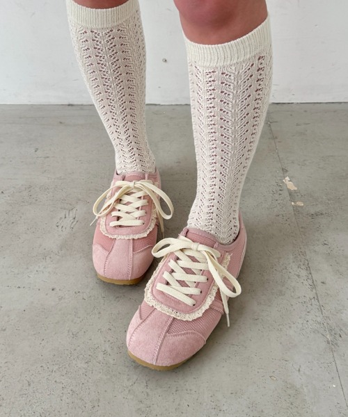 SOLLON.（ソルロン）の「【靴紐2種set】フリルレーススニーカー（スニーカー・レディース・ピンク/イエロー/ホワイト・24.5cm/23.5cm/22.5cm）」の9枚目の写真