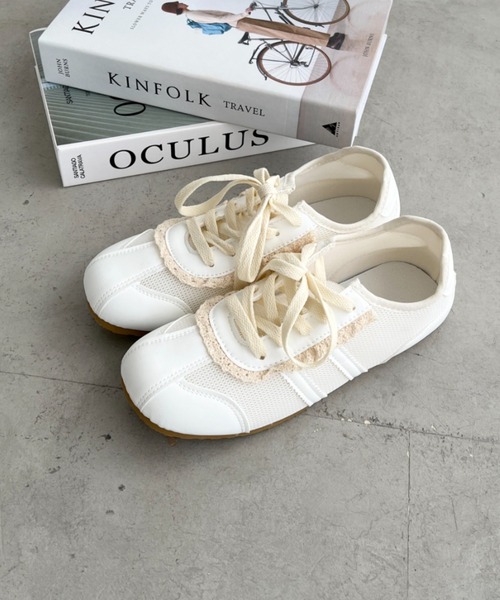 SOLLON.（ソルロン）の「【靴紐2種set】フリルレーススニーカー（スニーカー・レディース・ピンク/イエロー/ホワイト・24.5cm/23.5cm/22.5cm）」の21枚目の写真