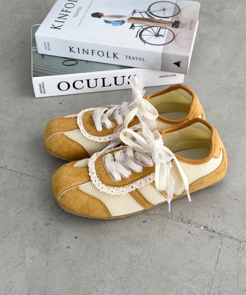 SOLLON.（ソルロン）の「【靴紐2種set】フリルレーススニーカー（スニーカー・レディース・ピンク/イエロー/ホワイト・24.5cm/23.5cm/22.5cm）」の16枚目の写真