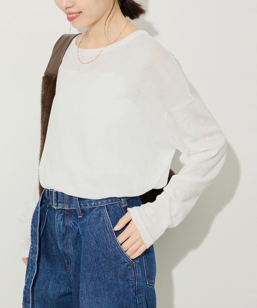 MILLER(ミラー)の「miller/ミラー SLOBE別注 シアードルマンロンTEE(Tシャツ/カットソー・レディース・ネイビー/ホワイト/ブラック・FREE)」の11枚目の写真