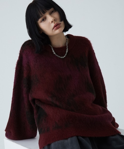 VELNUS(ベルナス)の「【VELNUS】Abstract loose shaggy design knit/アブストラクトルーズシャギーデザインニット(ニット/セーター・メンズ・ブルー/レッド/チャコールグレー・L/S/M)」の3枚目の写真