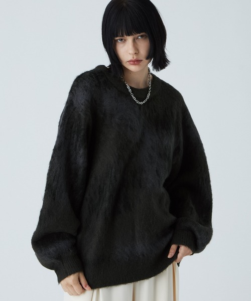 【ELLIE】スラブニット　ブラック Elie Saab - Black Lace Top Long Sleeve Gown | Mitchell Stores