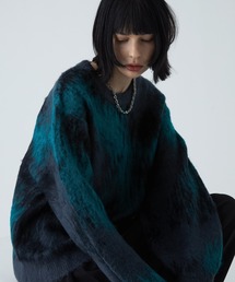 VELNUS(xiX)́yVELNUSzAbstract loose shaggy design knit/AuXgNg[YVM[fUCjbg(jbg/Z[^[)