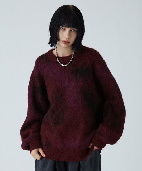 セール】【VELNUS】Abstract loose shaggy design knit/アブストラクト