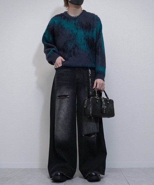 VELNUS(ベルナス)の「【VELNUS】Abstract loose shaggy design knit/アブストラクトルーズシャギーデザインニット(ニット/セーター・メンズ・ブルー/レッド/チャコールグレー・L/S/M)」の18枚目の写真