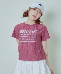 《ダメージ加工×英字ロゴ》エモTシャツ