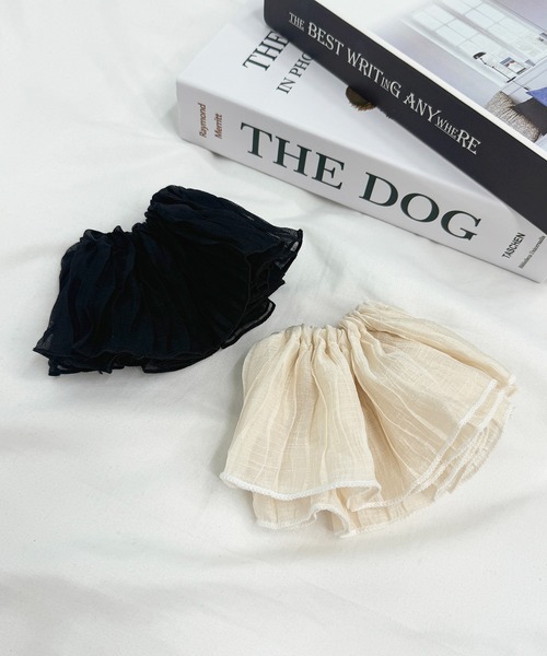 apres jour（アプレジュール）の「【apres jour×ARIAZ】シアーボリュームシュシュ（シュシュ・レディース・オフホワイト/ブラック・FREE）」の3枚目の写真