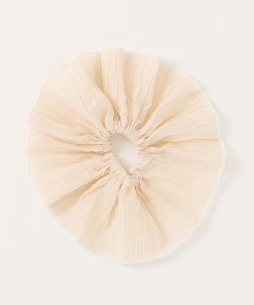 apres jour（アプレジュール）の「【apres jour×ARIAZ】シアーボリュームシュシュ（シュシュ・レディース・オフホワイト/ブラック・FREE）」の4枚目の写真