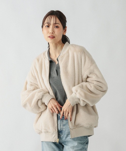 GLOBAL WORK(グローバルワーク)の「リバーシブルファーブルゾン/497161(ブルゾン・レディース・アイボリー/モカ/ブラック・REGULAR/SHORT)」の14枚目の写真
