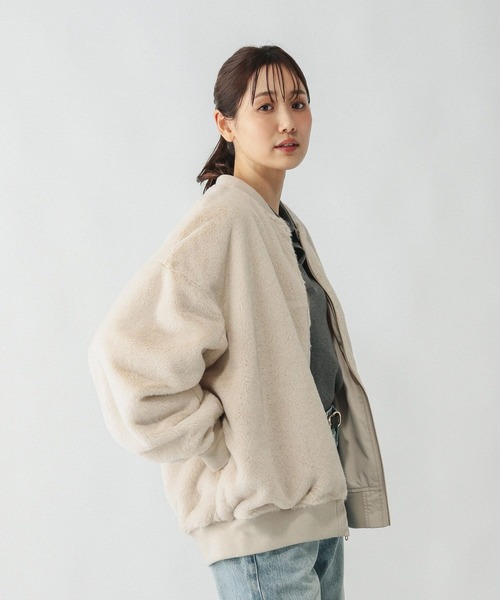 GLOBAL WORK(グローバルワーク)の「リバーシブルファーブルゾン/497161(ブルゾン・レディース・アイボリー/モカ/ブラック・REGULAR/SHORT)」の15枚目の写真