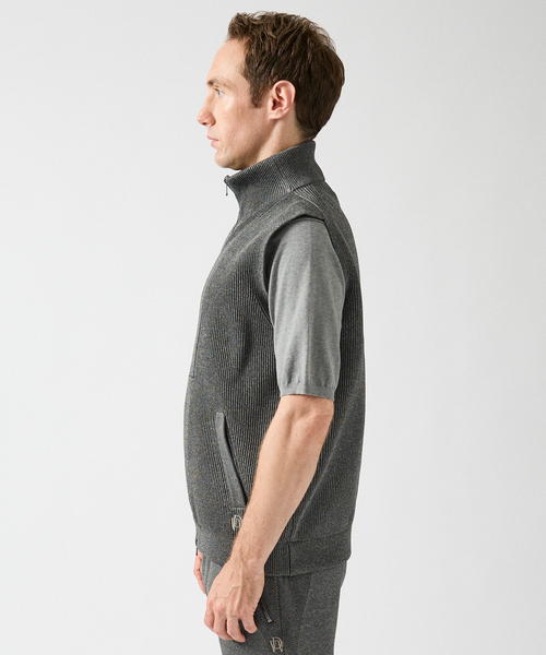 DESIGNWORKS（デザインワークス）の「【セットアップ対応】ミラノリブ ドライバーズベスト（ベスト・メンズ・ブラウン/グレー・46/48/50）」の6枚目の写真