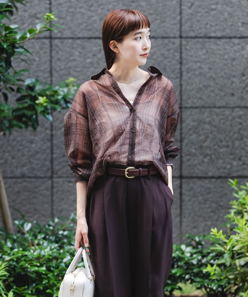 セール】シアーチェックオーバーシャツ（シャツ/ブラウス）｜URBAN