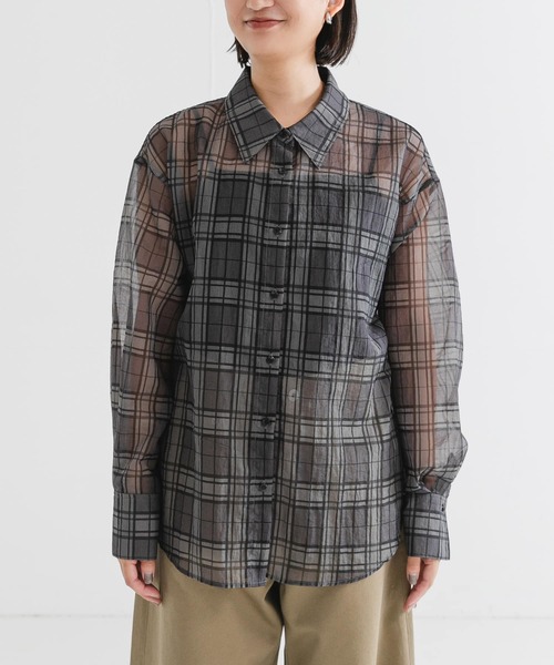 セール】シアーチェックオーバーシャツ（シャツ/ブラウス）｜URBAN