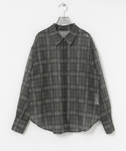 URBAN RESEARCH（アーバンリサーチ）の「シアーチェックオーバーシャツ（シャツ/ブラウス・レディース・ブラウン/グレー・FREE）」の20枚目の写真