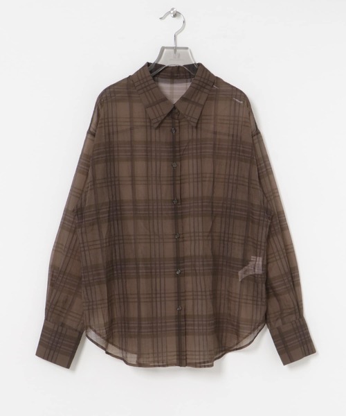 spic&span購入　シアーチェックブラウン　オーバーシャツ spic&span購入シアーチェックブラウンオーバーシャツ