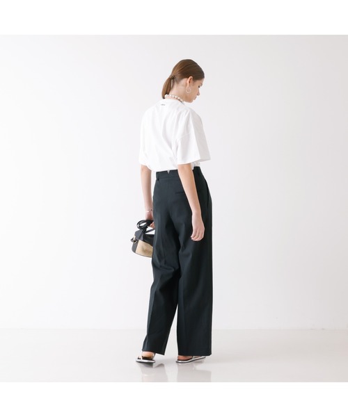DESIGNWORKS（デザインワークス）の「リネンワイドパンツ（その他パンツ・レディース・オフホワイト/ブラック・38/36）」の5枚目の写真