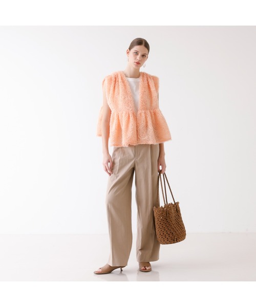 DESIGNWORKS（デザインワークス）の「リネンワイドパンツ（その他パンツ・レディース・オフホワイト/ブラック・38/36）」の6枚目の写真