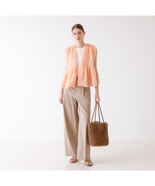 DESIGNWORKS（デザインワークス）の「リネンワイドパンツ（その他パンツ・レディース・オフホワイト/ブラック・38/36）」の7枚目の写真
