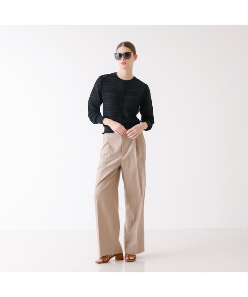 DESIGNWORKS（デザインワークス）の「リネンワイドパンツ（その他パンツ・レディース・オフホワイト/ブラック・38/36）」の10枚目の写真