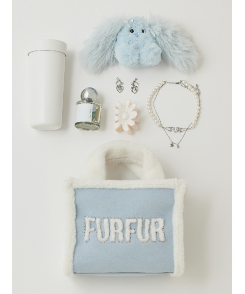 完売品 FURFUR ムートンロゴトートバッグ IVR アイボリー ファーファー